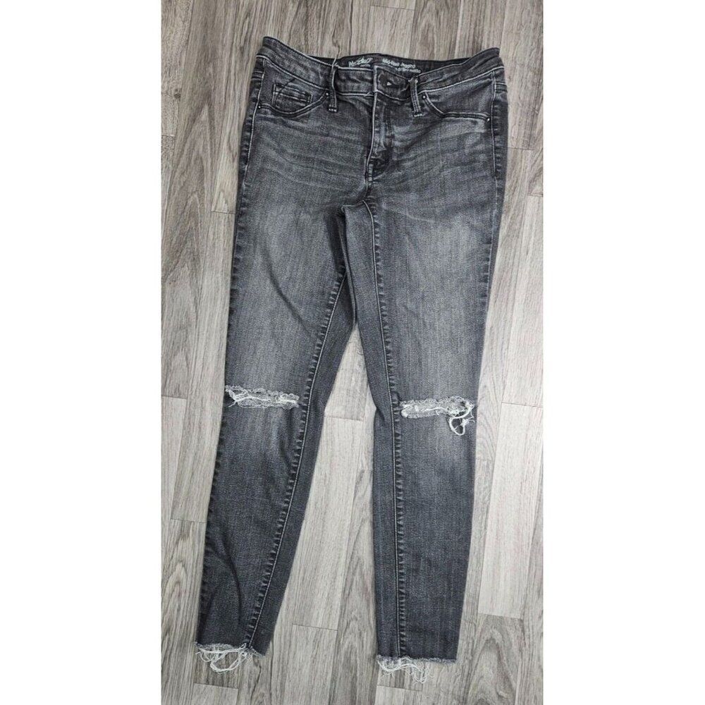 Mossomo‎ Size 4 / 27 R  Power Stretch Mid Rise Skinny Black Grey Jeggings
